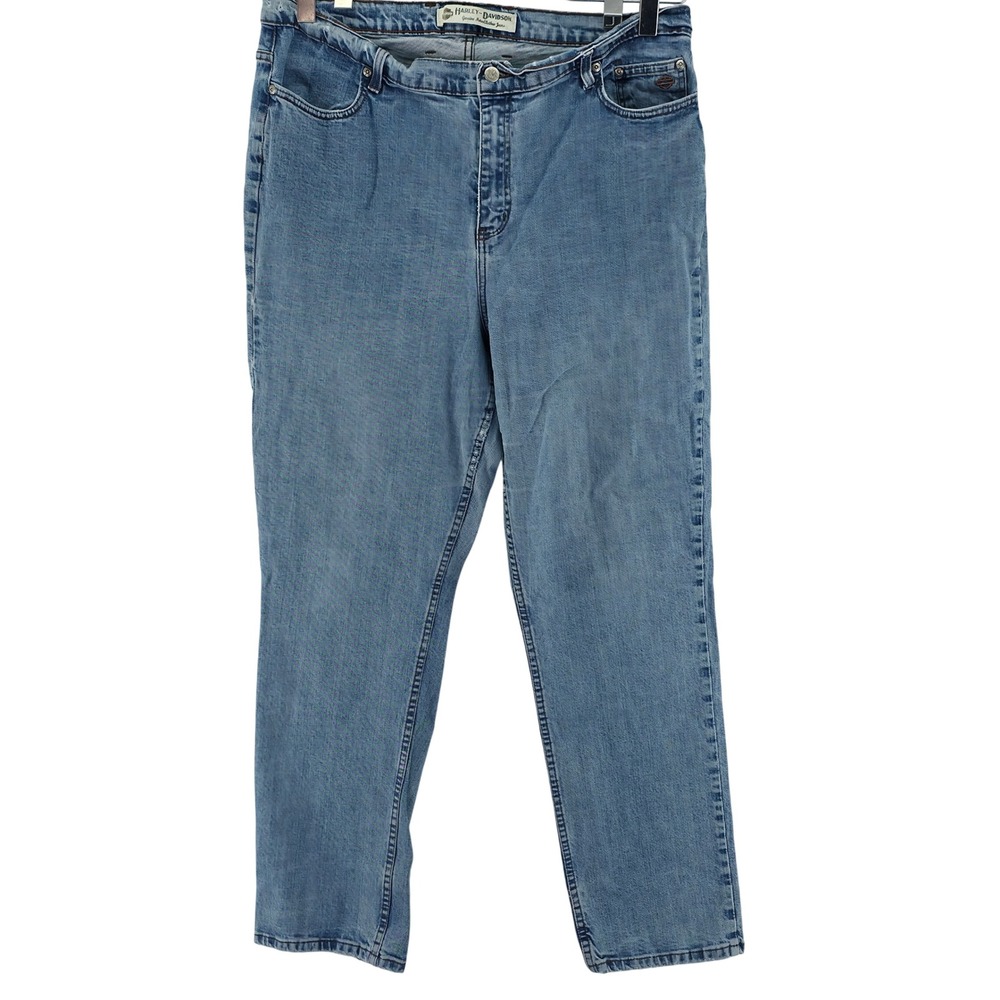 Harley-Davidson Straight Leg Jeans Womens 22 Blue Vintage Biker 90s Motor Style